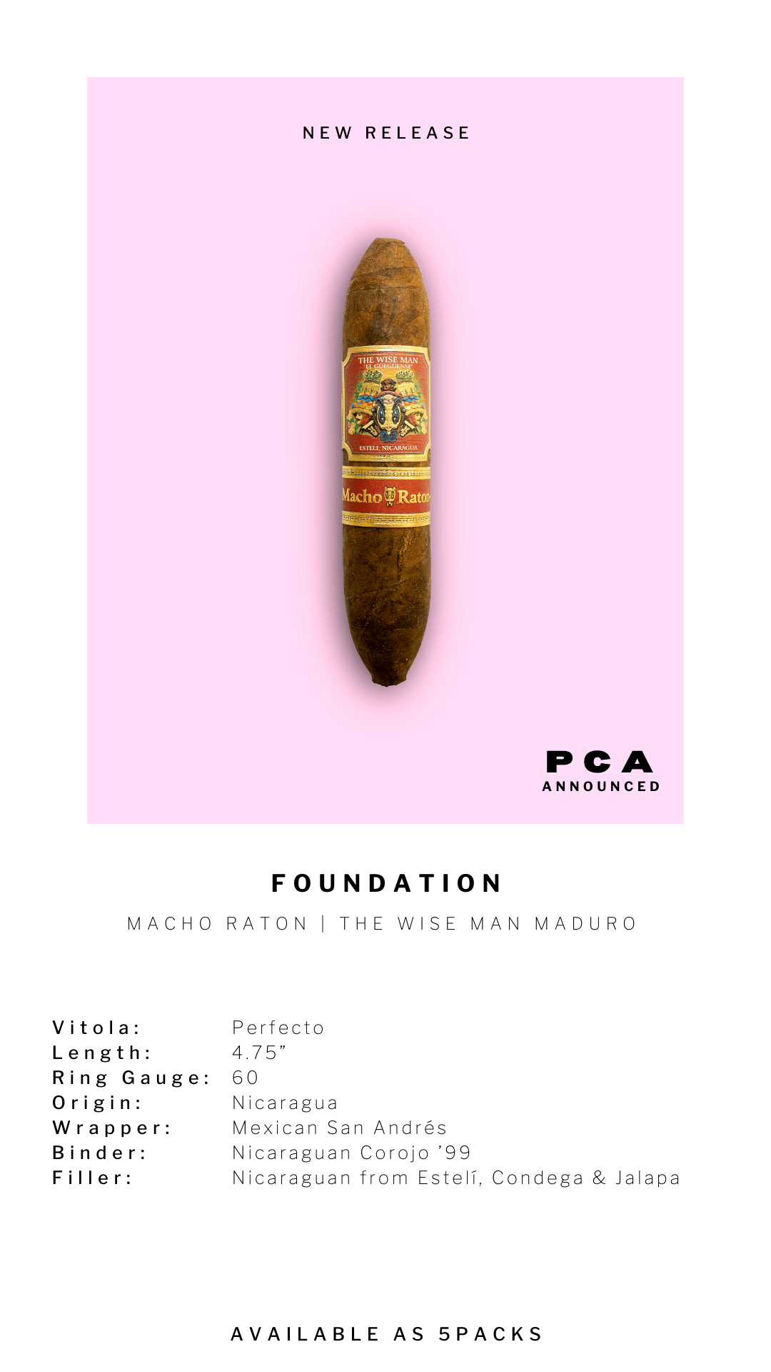 Foundation The Wise Man Maduro Macho Raton (5Pack) - Unicorn Hunters Club ™